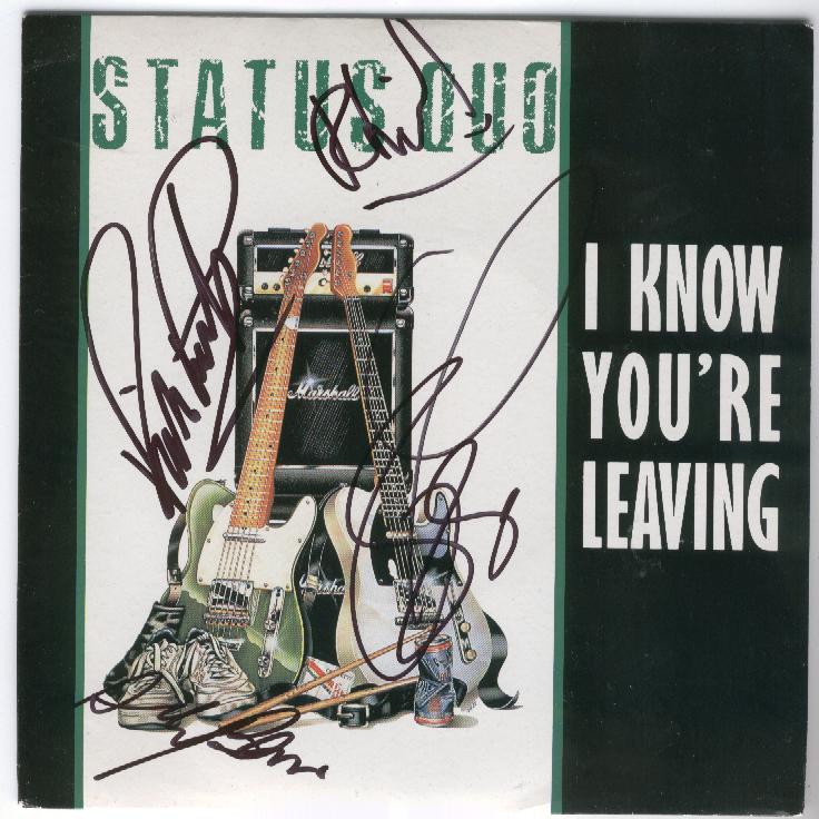 Cover der franzsischen Status Quo Single 'I know you're leaving'.