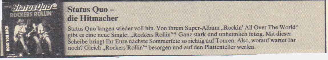 BRAVO Ankndigung der neuen Single 'Rockers Rollin'